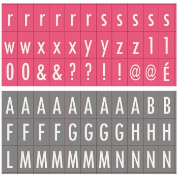 Mini alphabet gris-rose - Imprimable