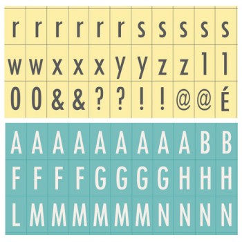 Mini alphabet jaune-turquoise - Imprimable