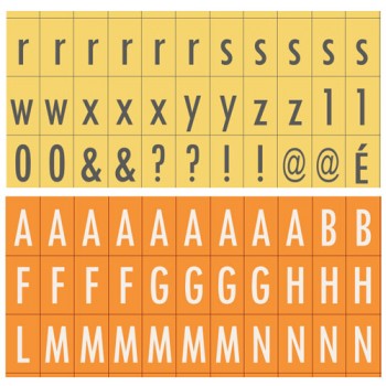Mini yellow-orange alphabet - Printable