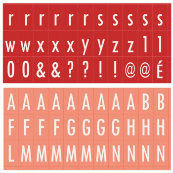 Mini red coral alphabet - Printable